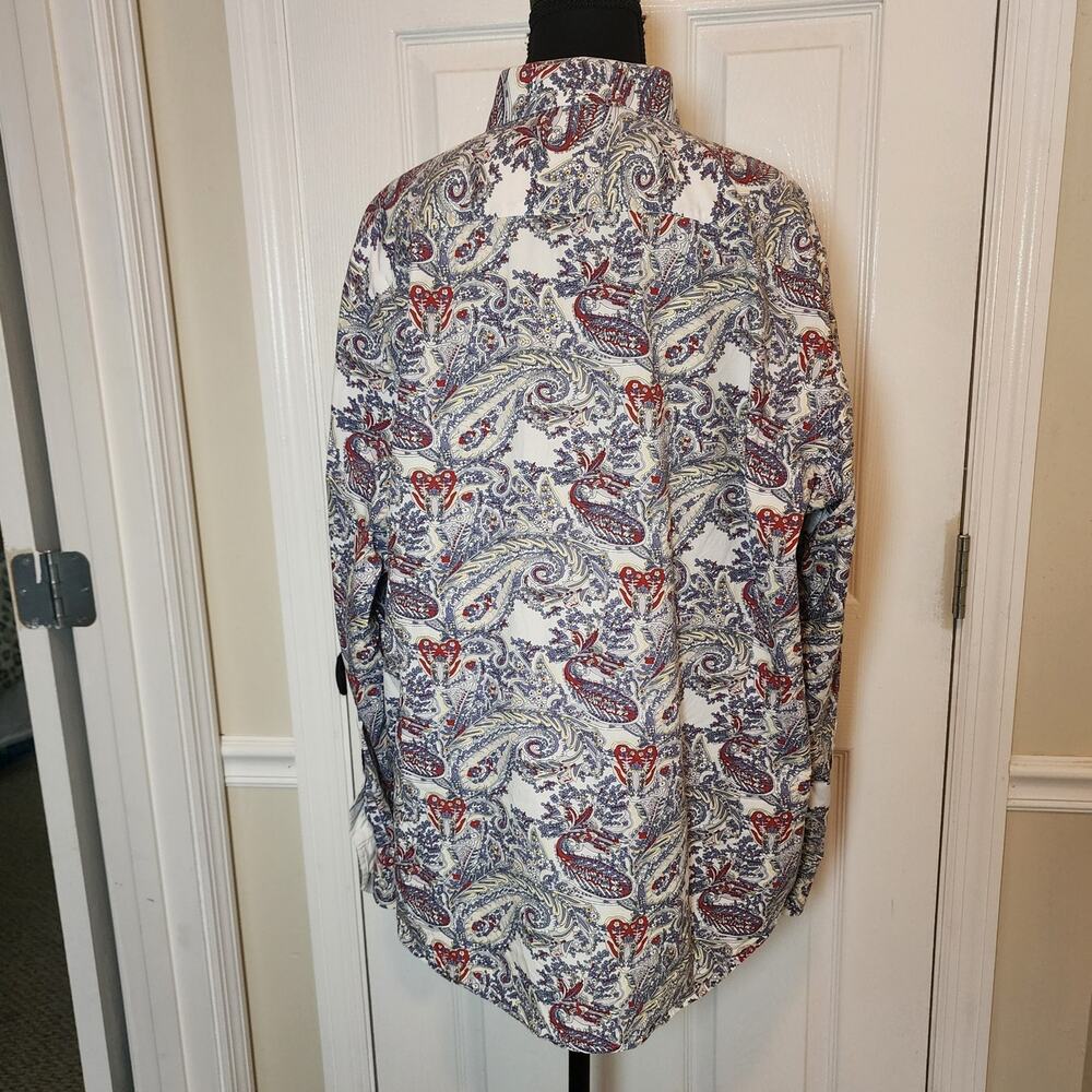 Cremieux Premium Denim Men's Large Cotton Paisley Print Long Sleeve Button Down - Picture 3 of 9